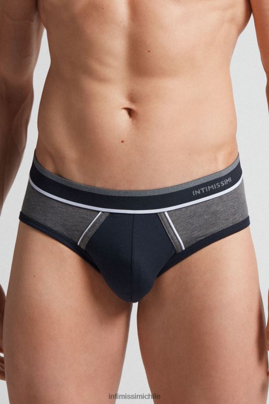 Intimissimi calzoncillos de algodón supima elástico de dos tonos hombres 541i-mezcla azul medianoche/gris grafito ropa interior L4BXFJ104