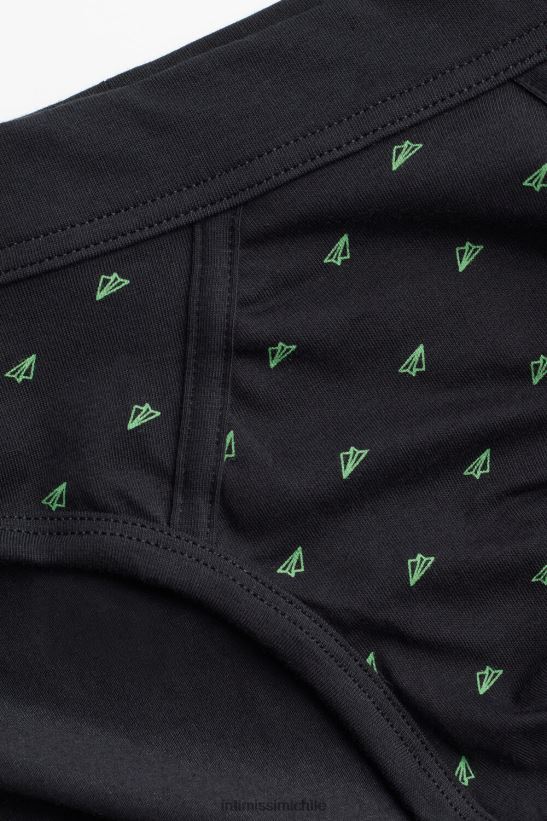 Intimissimi calzoncillos planos de papel de algodón supima elástico hombres 194j-papel plano-impresión negro ropa interior L4BXFJ35