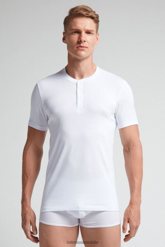 Intimissimi camisa de algodón supima de manga corta hombres 001-blanco vestir L4BXFJ234