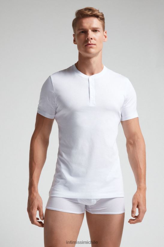 Intimissimi camisa de algodón supima de manga corta hombres 001-blanco vestir L4BXFJ234