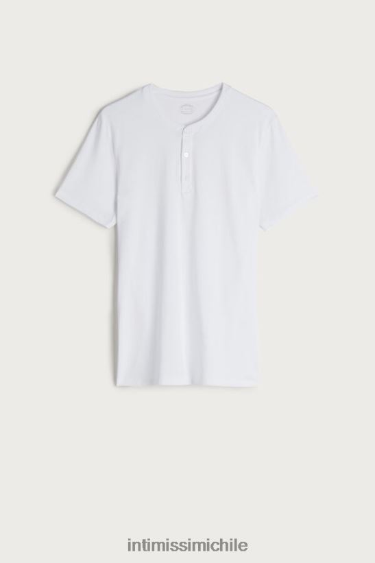 Intimissimi camisa de algodón supima de manga corta hombres 001-blanco vestir L4BXFJ234