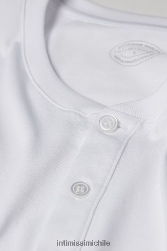 Intimissimi camisa de algodón supima de manga corta hombres 001-blanco vestir L4BXFJ234