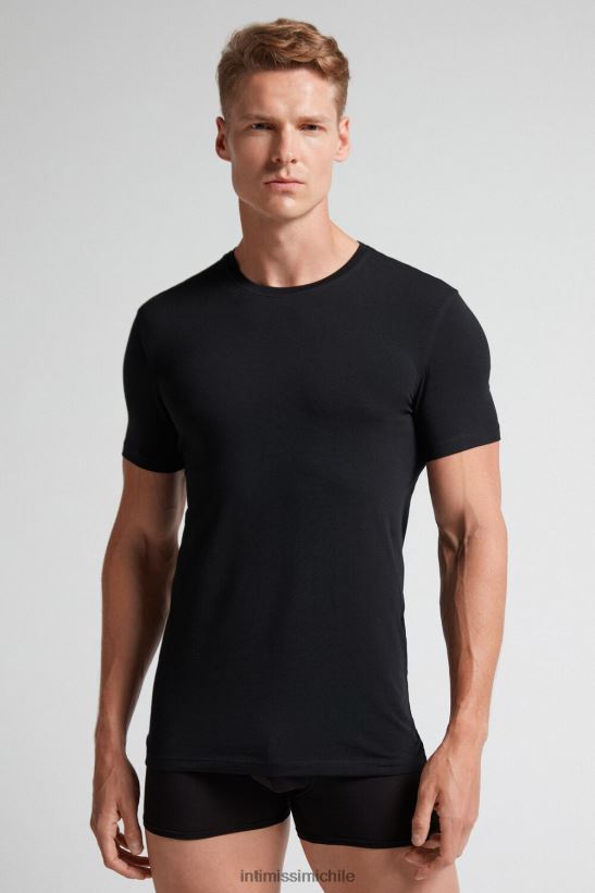 Intimissimi camiseta de algodón supima elástico hombres 019-negro vestir L4BXFJ285