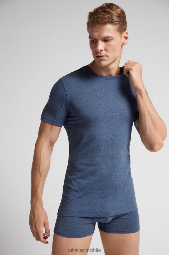 Intimissimi camiseta de algodón supima elástico hombres 5210-mezcla azul denim vestir L4BXFJ267