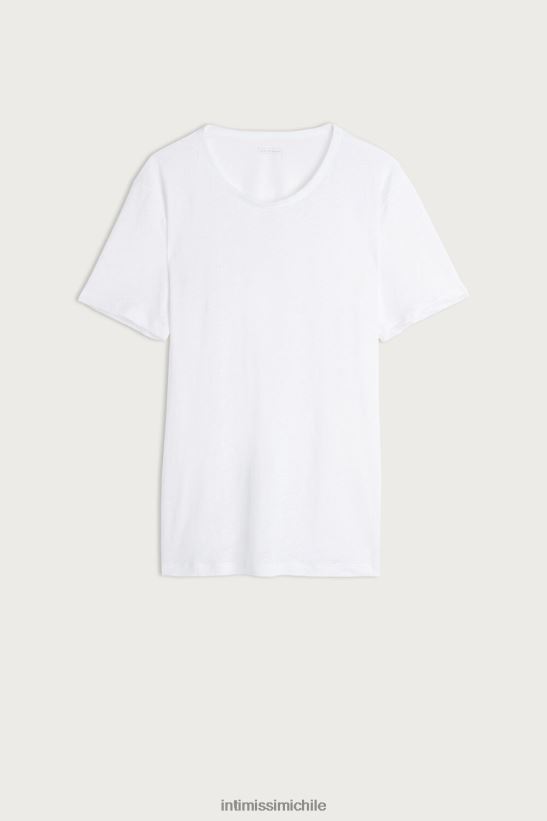 Intimissimi camiseta de lino de manga corta hombres 001-blanco vestir L4BXFJ223