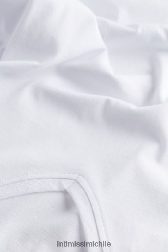 Intimissimi camiseta de manga corta con cuello en v de algodón supima extrafino hombres 001-blanco vestir L4BXFJ291