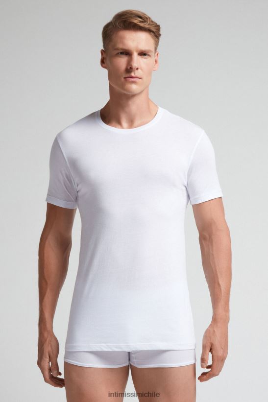 Intimissimi camiseta de manga corta y cuello redondo de algodón supima extrafino hombres 001-blanco vestir L4BXFJ290