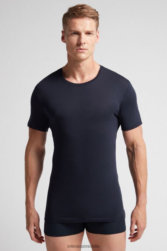Intimissimi camiseta de manga corta y cuello redondo de algodón supima extrafino hombres 800-azul medianoche vestir L4BXFJ288