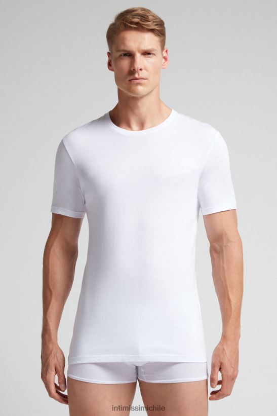 Intimissimi camiseta de manga corta y cuello redondo en algodón supima hombres 001-blanco vestir L4BXFJ320