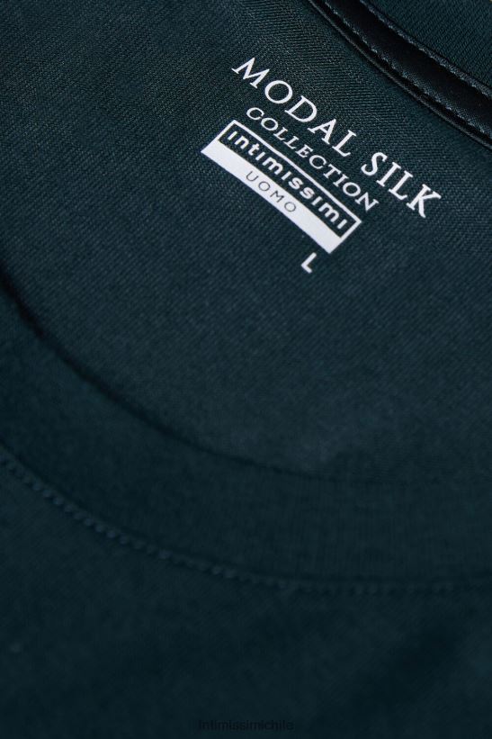 Intimissimi camiseta de modal y seda hombres 132j-verde oscuro vestir L4BXFJ152