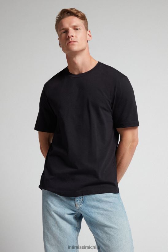 Intimissimi camiseta de punto de algodón hombres 019-negro vestir L4BXFJ225