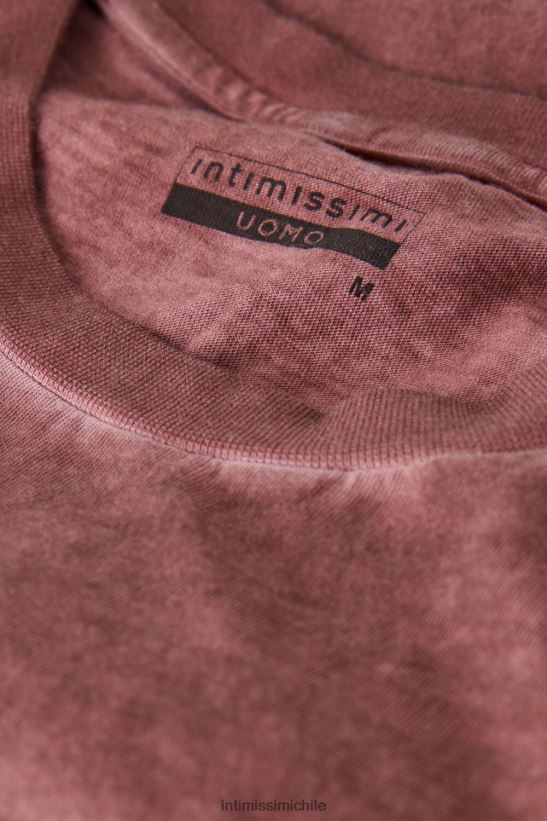 Intimissimi top de algodón lavado al aceite de manga corta hombres 4891-burdeos lavado vestir L4BXFJ207