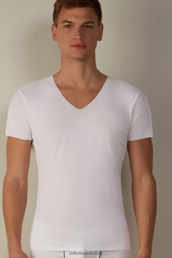 Intimissimi top de micromalla con bordes sin rematar hombres 001-blanco vestir L4BXFJ266
