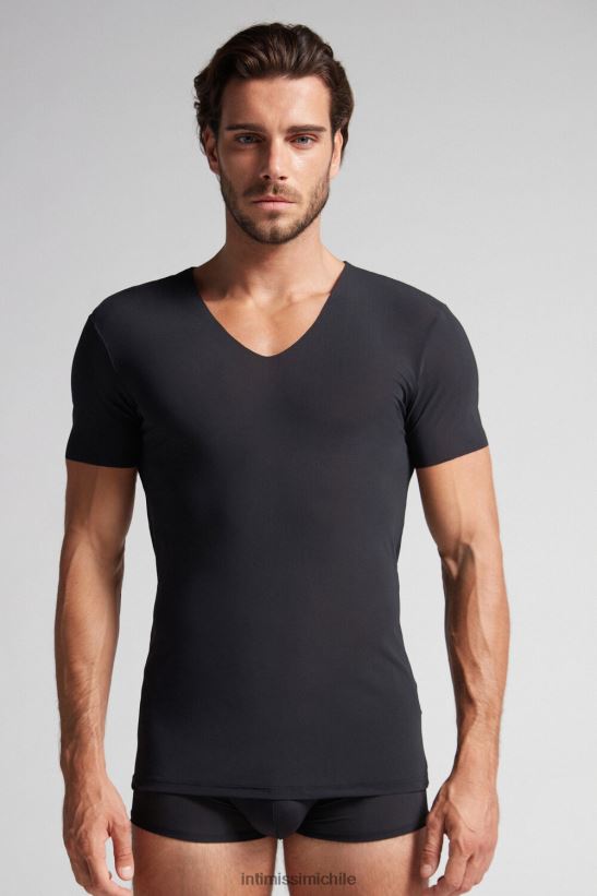 Intimissimi top de micromalla con bordes sin rematar hombres 019-negro vestir L4BXFJ265