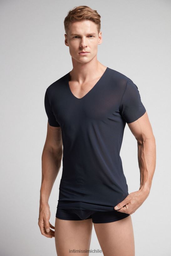 Intimissimi top de micromalla con bordes sin rematar hombres 800-azul medianoche vestir L4BXFJ264