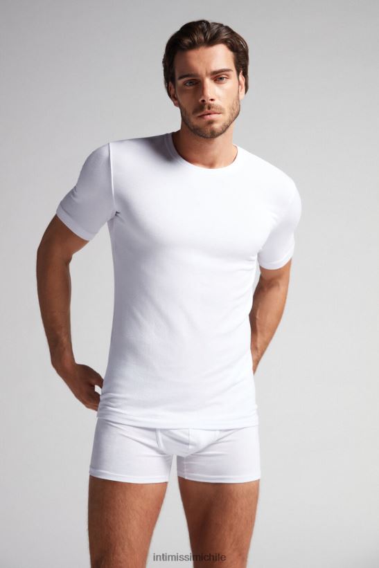 Intimissimi top de modal y cachemira de manga corta hombres 001-blanco vestir L4BXFJ228