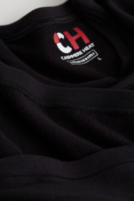 Intimissimi top de modal y cachemira de manga corta hombres 019-negro vestir L4BXFJ256