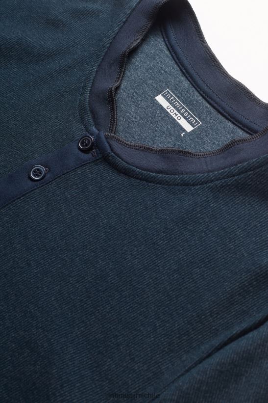 Intimissimi top cálido de algodón de manga larga hombres 800-azul medianoche vestir L4BXFJ221