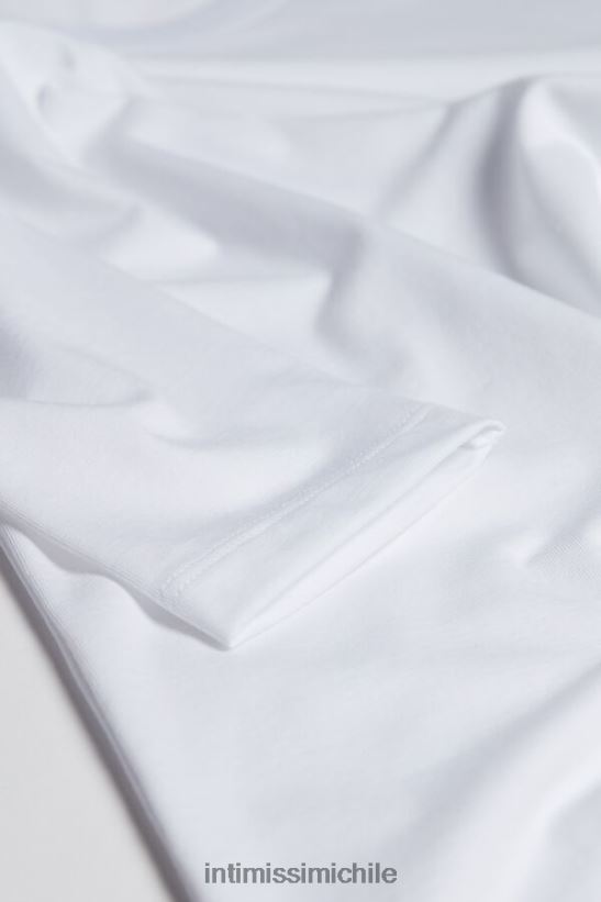 Intimissimi top de algodón supima elástico de manga larga hombres 001-blanco vestir L4BXFJ278