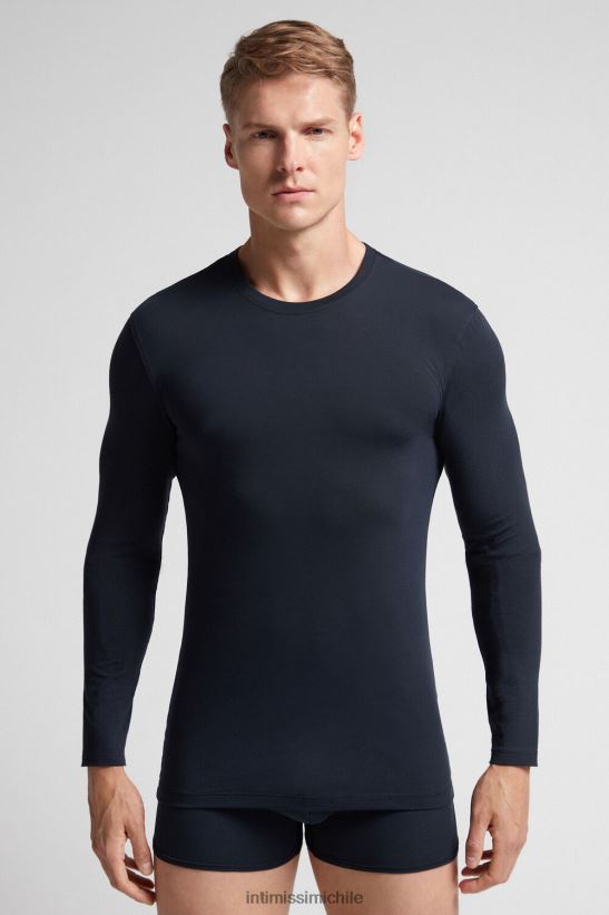 Intimissimi top de algodón supima elástico de manga larga hombres 800-azul medianoche vestir L4BXFJ268