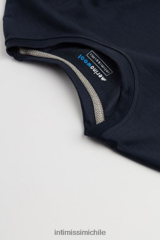 Intimissimi top de lana merino con cuello redondo y manga larga hombres 800-azul medianoche vestir L4BXFJ246