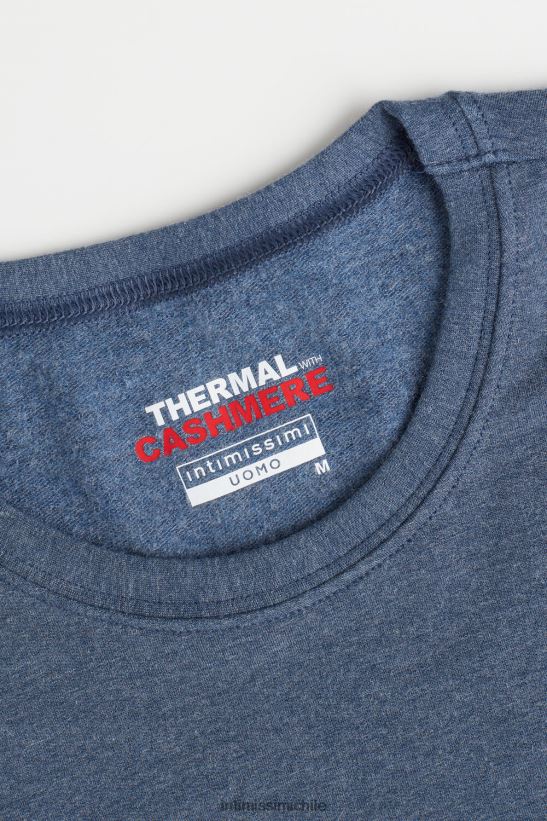 Intimissimi top de manga larga de modal y cashmere hombres 5210-mezcla azul denim vestir L4BXFJ201