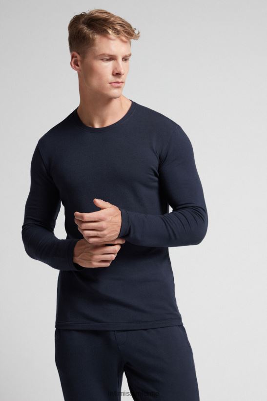 Intimissimi top de manga larga de modal y cashmere hombres 800-azul medianoche vestir L4BXFJ252