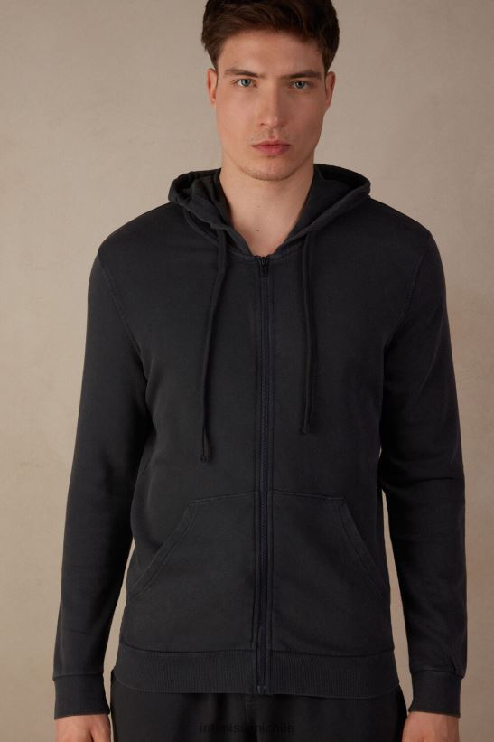 Intimissimi sudadera con cremallera y colección lavada hombres 762i-gris vestir L4BXFJ185