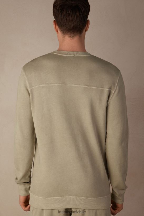 Intimissimi sudadera con cuello redondo y colección lavada hombres 166j-beige color arena vestir L4BXFJ189