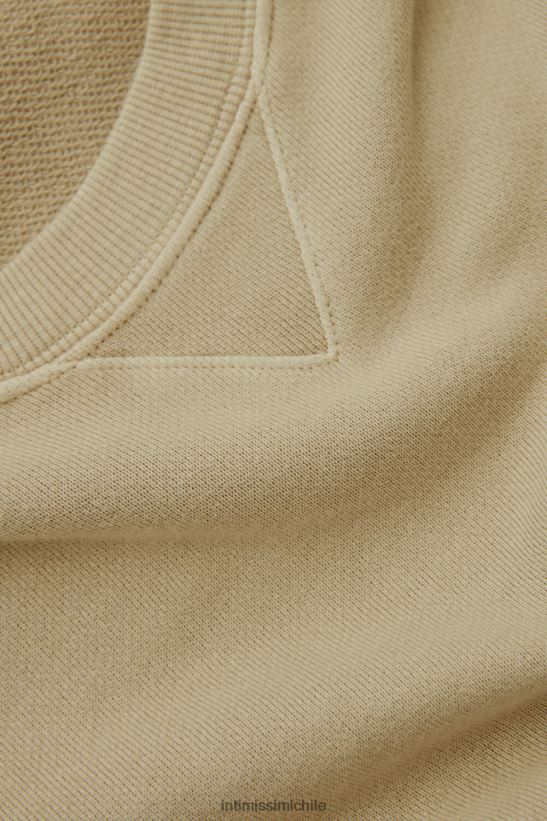 Intimissimi sudadera con cuello redondo y colección lavada hombres 166j-beige color arena vestir L4BXFJ189