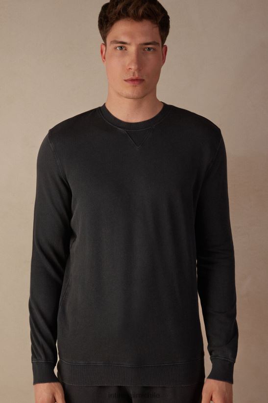 Intimissimi sudadera con cuello redondo y colección lavada hombres 762i-gris vestir L4BXFJ186