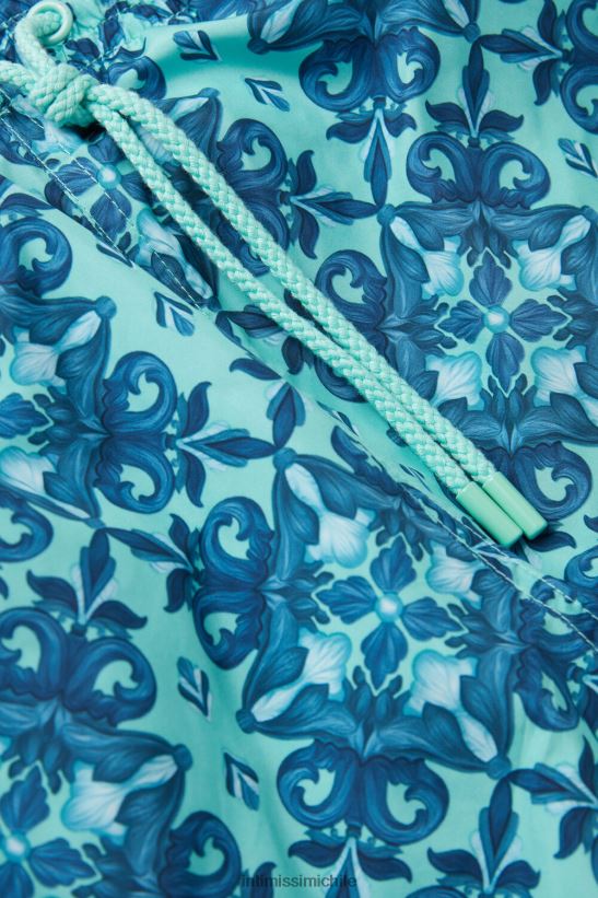 Intimissimi shorts de baño azules con estampado marroquí hombres 261j-estampado marroquí verde agua vestir L4BXFJ425
