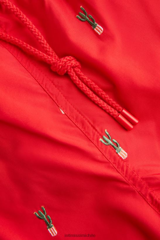 Intimissimi shorts de baño con bordado de cactus hombres 258j-cactus bordado rojo vestir L4BXFJ428