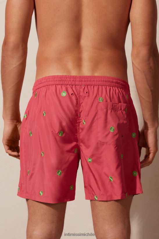 Intimissimi shorts de baño con bordado de kiwi hombres 259j-kiwi bordado rosa oscuro vestir L4BXFJ410