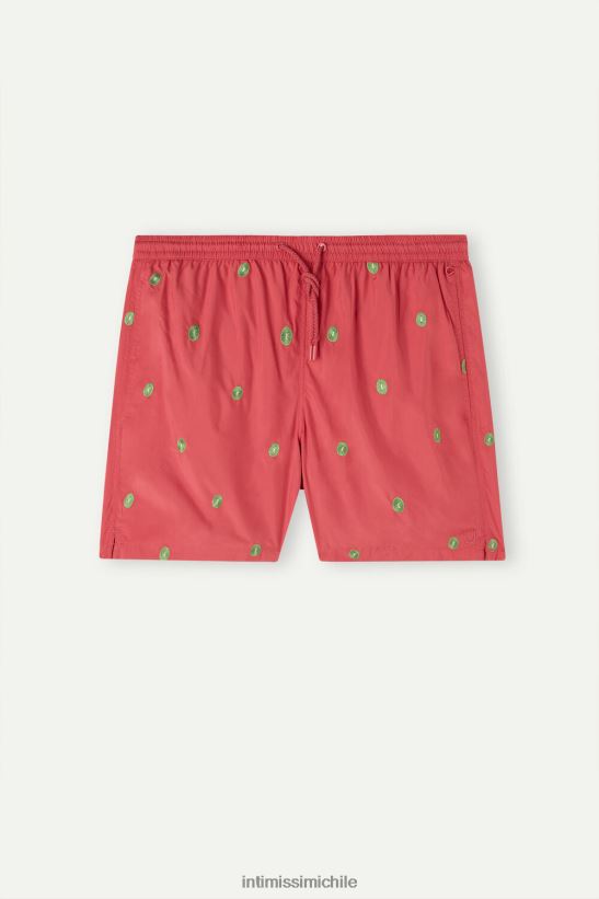 Intimissimi shorts de baño con bordado de kiwi hombres 259j-kiwi bordado rosa oscuro vestir L4BXFJ410