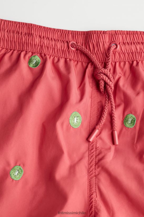 Intimissimi shorts de baño con bordado de kiwi hombres 259j-kiwi bordado rosa oscuro vestir L4BXFJ410