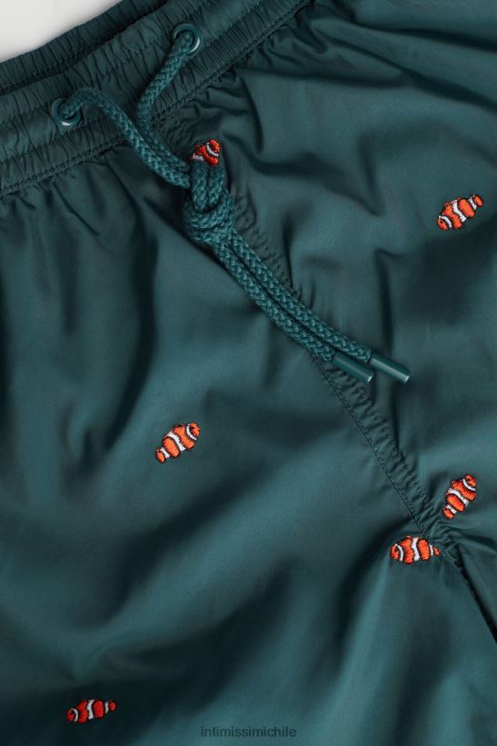 Intimissimi shorts de baño con bordado de pez payaso hombres 250j-pez payaso bordado verde oscuro vestir L4BXFJ433