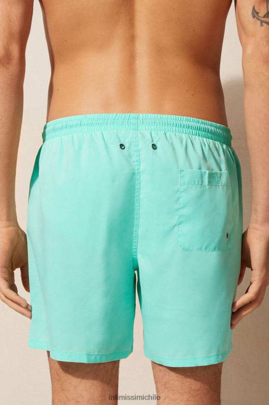 Intimissimi shorts de baño con lavado a la piedra hombres 282j-delave verano verde vestir L4BXFJ442
