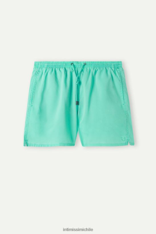 Intimissimi shorts de baño con lavado a la piedra hombres 282j-delave verano verde vestir L4BXFJ442