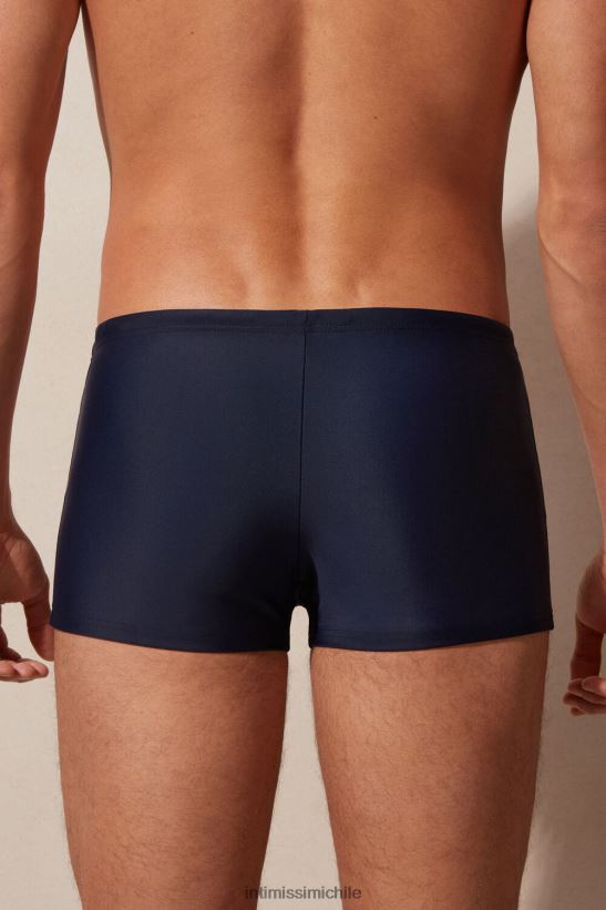 Intimissimi shorts de baño de corte cuadrado con bandas laterales hombres 287j-azul profundo/rojo vestir L4BXFJ436