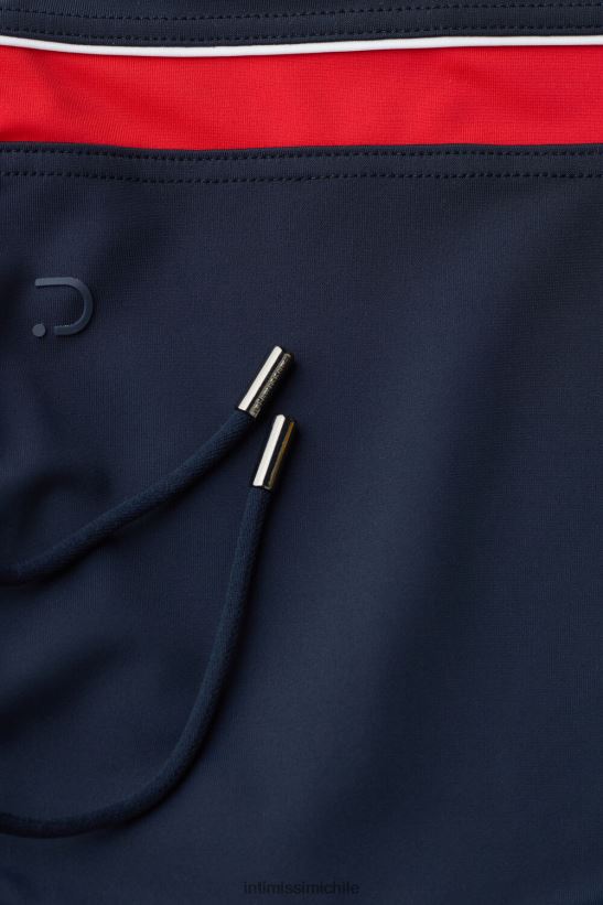 Intimissimi shorts de baño de corte cuadrado con bandas laterales hombres 287j-azul profundo/rojo vestir L4BXFJ436
