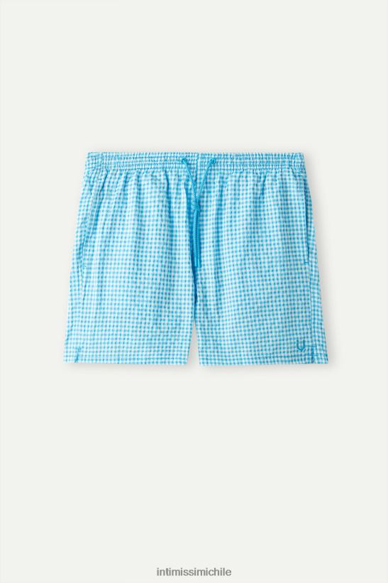 Intimissimi shorts de baño de sirsaca a cuadros vichy hombres 277j-malibu blanco/azul vestir L4BXFJ403