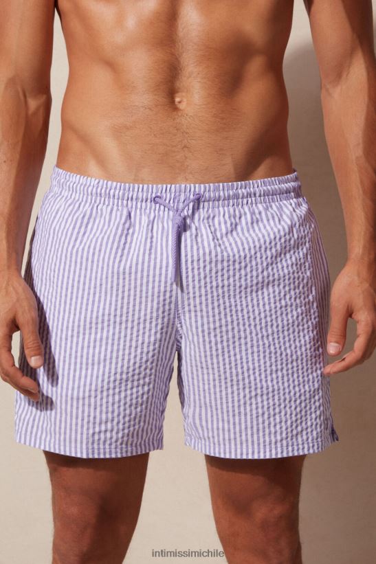 Intimissimi shorts de baño de sirsaca a rayas hombres 278j-blanco/lila vestir L4BXFJ440