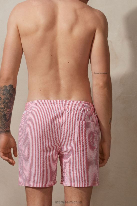 Intimissimi shorts de baño de sirsaca a rayas hombres 939i-blanco/rojo vestir L4BXFJ448