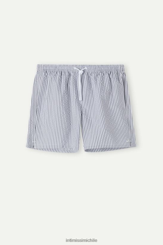 Intimissimi shorts de baño de sirsaca a rayas hombres 981i-blanco/azul vestir L4BXFJ444