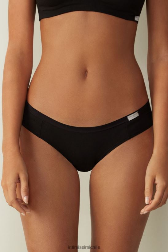 Intimissimi bragas de algodón natural mujer 019-negro ropa interior L4BXFJ1197
