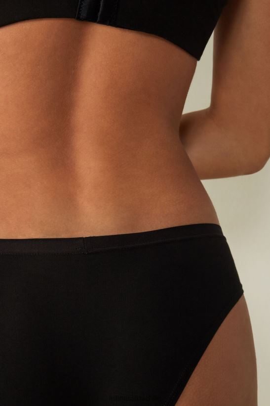 Intimissimi bragas de algodón natural mujer 019-negro ropa interior L4BXFJ1197