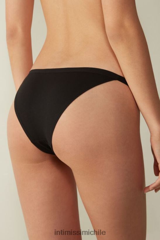 Intimissimi braguita de algodón natural con tiras laterales mujer 019-negro ropa interior L4BXFJ1112