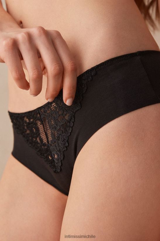 Intimissimi braguitas de algodón sin costuras con bonitas flores mujer 019-negro ropa interior L4BXFJ1045