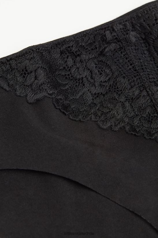 Intimissimi braguitas de algodón sin costuras con bonitas flores mujer 019-negro ropa interior L4BXFJ1045